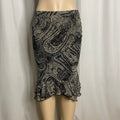 90s/Y2K Whimsigoth Paisley Print Mesh Ruffle Trumpet Skirt  Size M