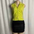 Y2K Lime Green Lace-Up Sleeveless Top Size M