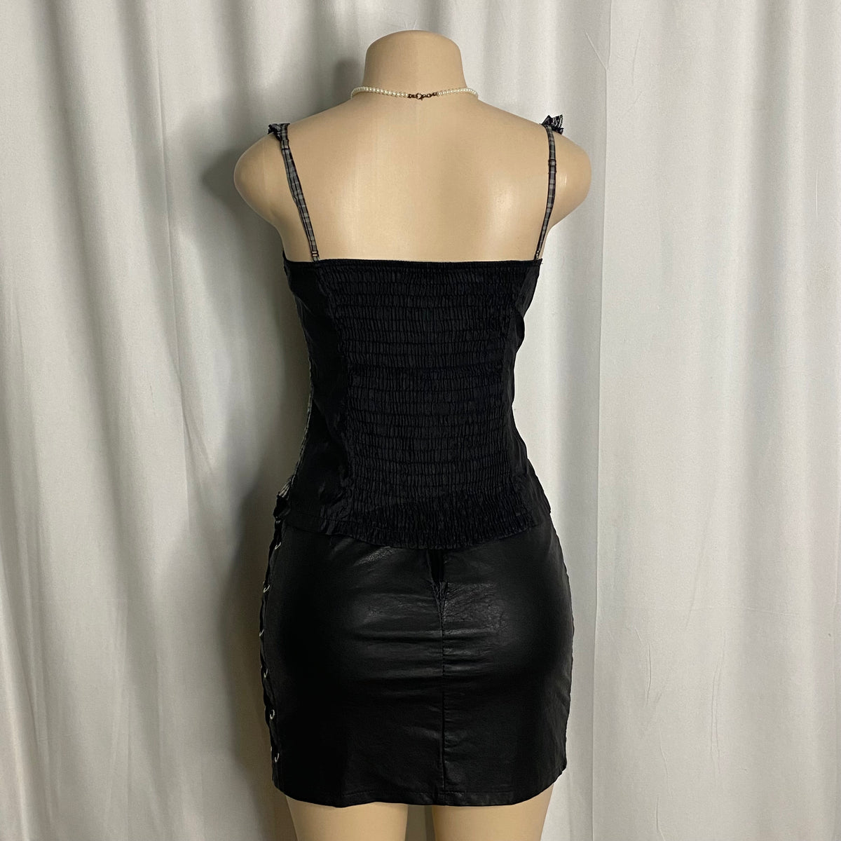 Cyber Punk Plaid Butterfly Bustier Size M
