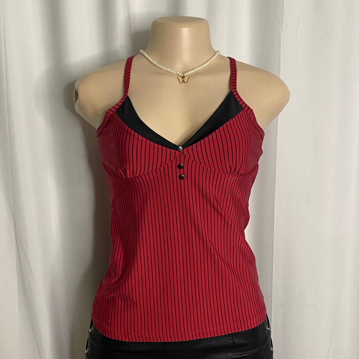 Vamp Pinstripe Layered Camisole Size M