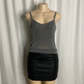 Vintage Metallic Silver Shimmer Knit Cami Size S