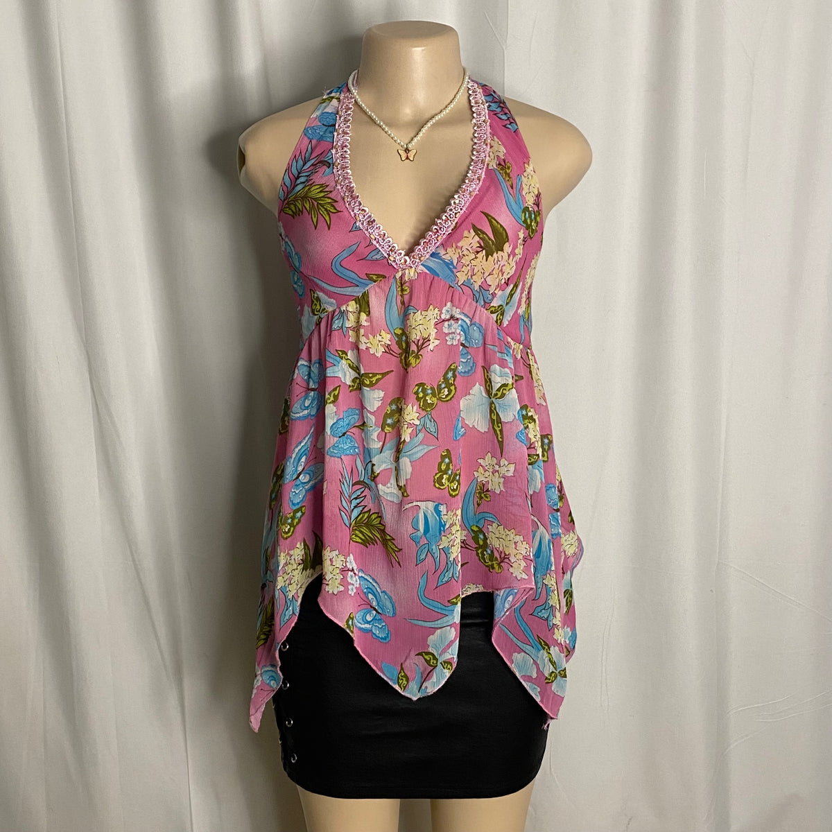 Island Fantasy Halter Babydoll  Size L