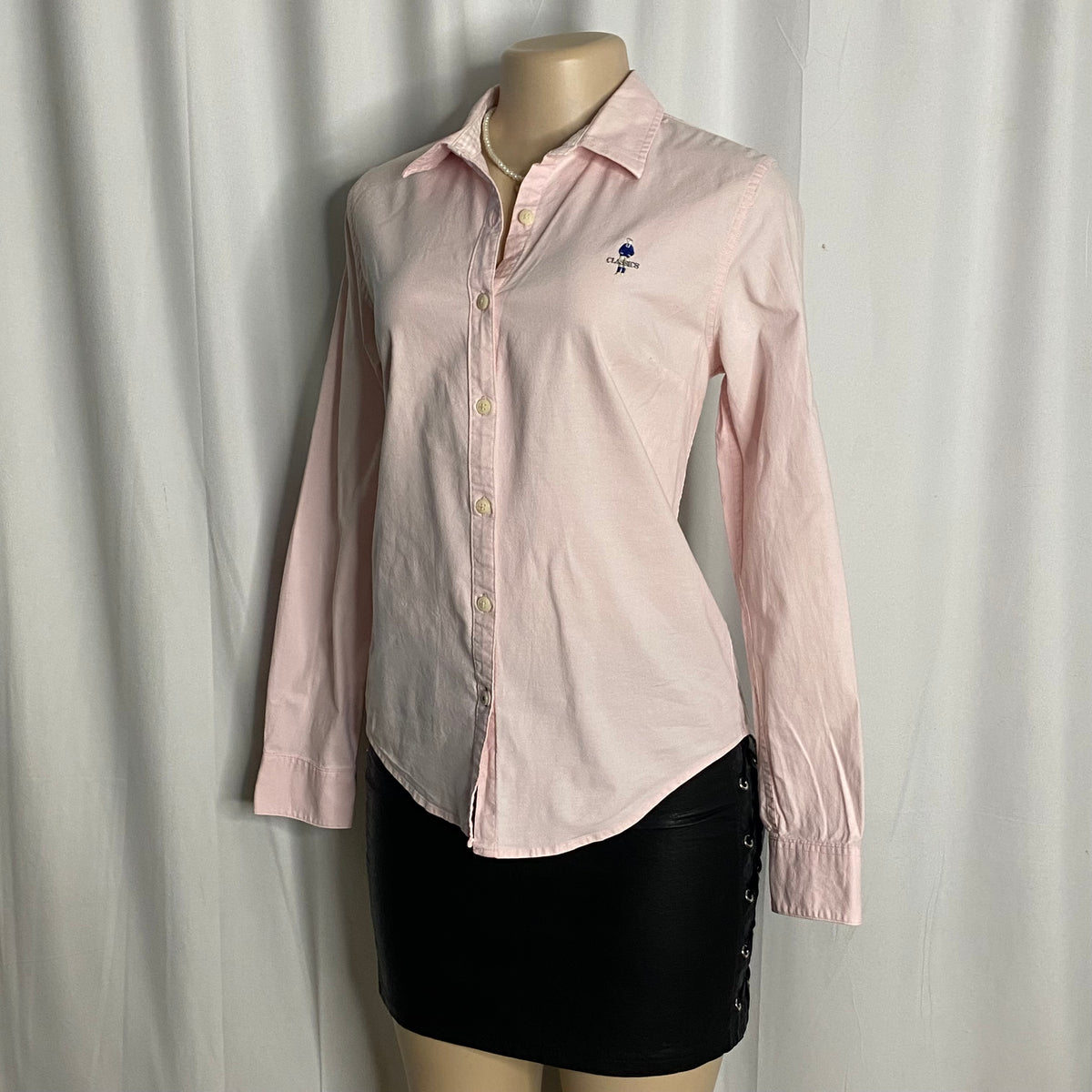 Giordano Women's Slim Cotton Lycra Embroidery Oxford Shirt  Size L