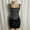 Cyber Punk Plaid Butterfly Bustier Size M