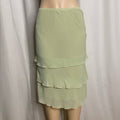 90s/Y2K Fairycore Sage Green Layered Ruffle Tiered Chiffon Skirt Size S