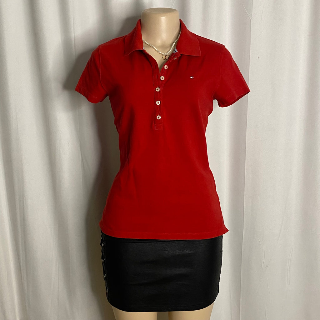 Tommy Hilfiger Women's Heritage Slim Fit Polo Shirt – Apple Red Size M