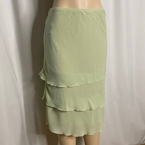 90s/Y2K Fairycore Sage Green Layered Ruffle Tiered Chiffon Skirt