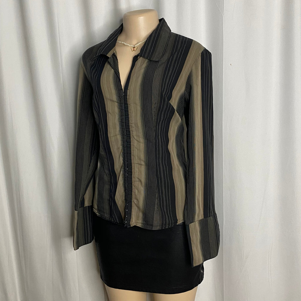 Vintage Earth-Tone Vertical Striped  Size XL