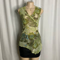 Vintage Graphic Elephant Mesh Asymmetrical Top  Size S