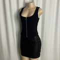 Black Heart-Zipper Corset Vest Top Size S