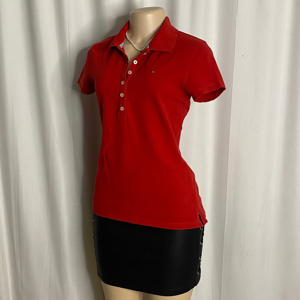 Tommy Hilfiger Women's Heritage Slim Fit Polo Shirt – Apple Red Size M
