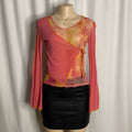 Vintage Maillili Paris Asymmetrical Mesh Wrap Top   Size S