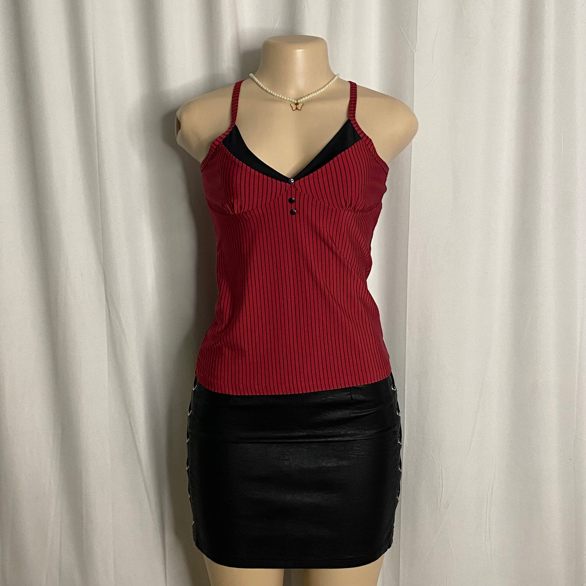 Vamp Pinstripe Layered Camisole Size M