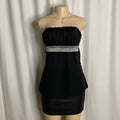 Vintage Black Pleated Strapless Empire Waist Top  Size M