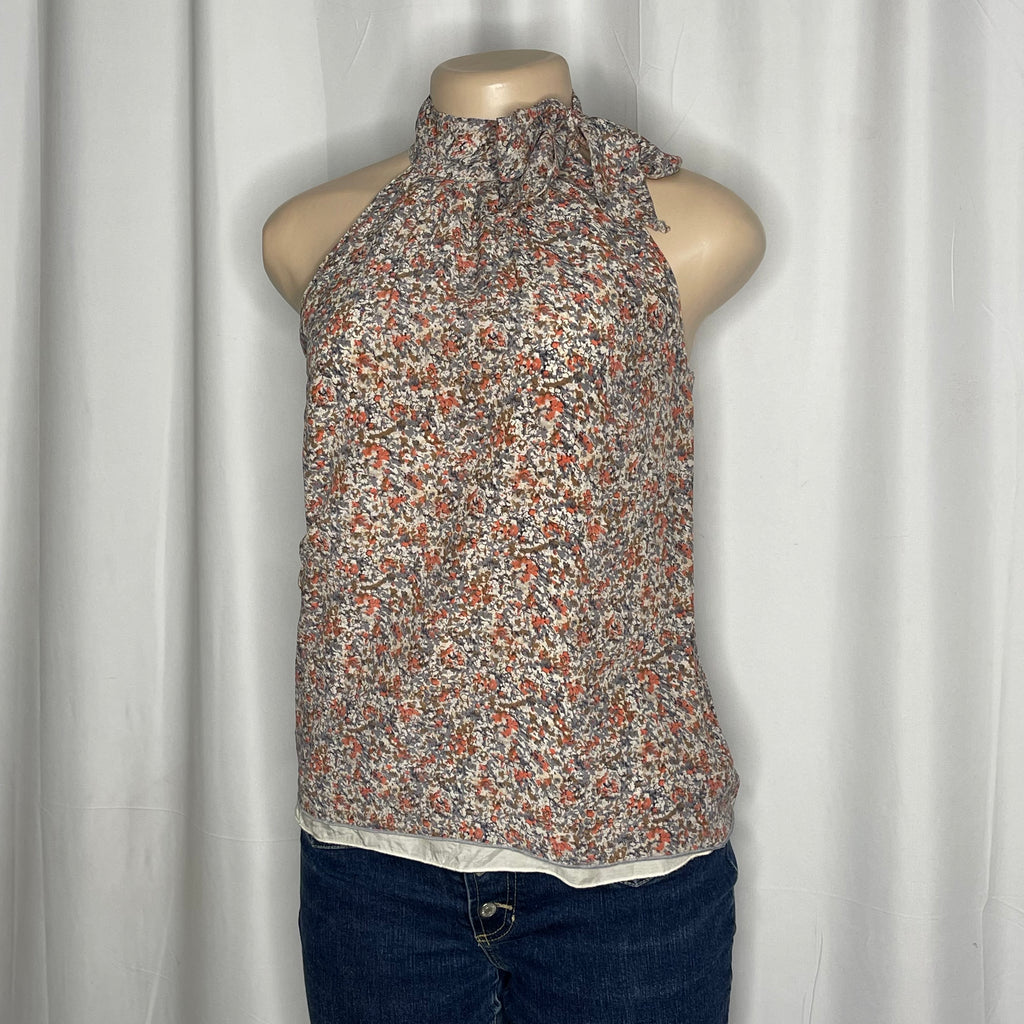 Vintage High Meck Floral Blouse