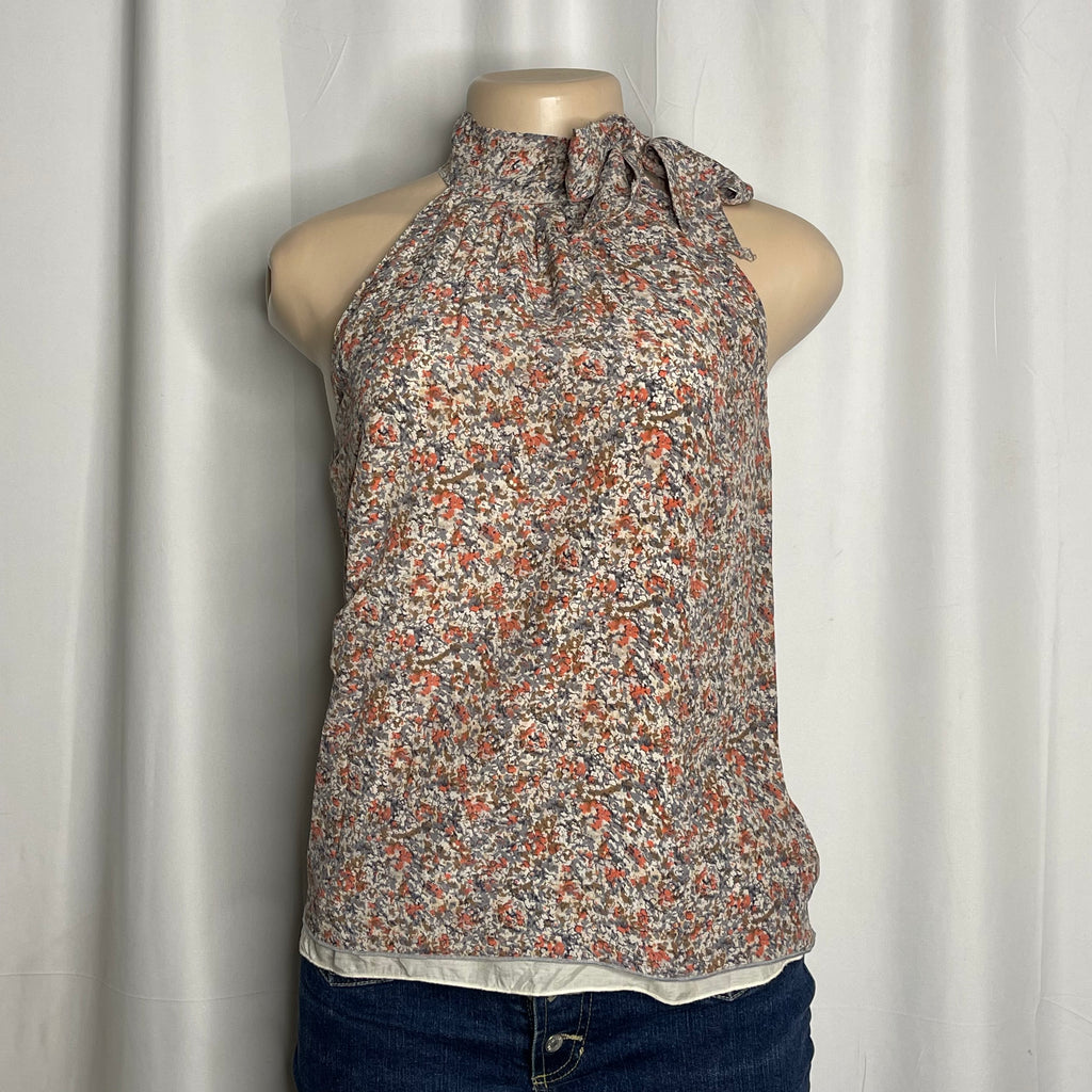 Vintage High Meck Floral Blouse