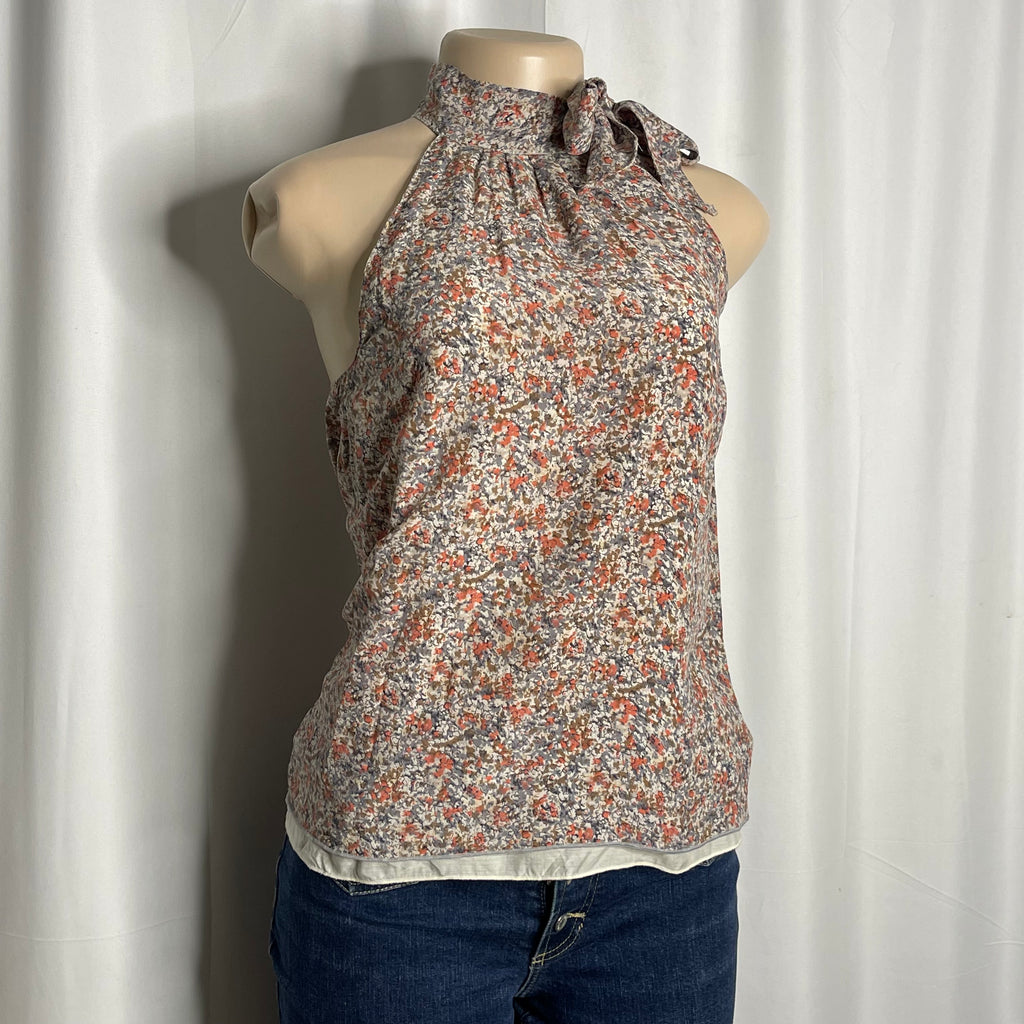 Vintage High Meck Floral Blouse