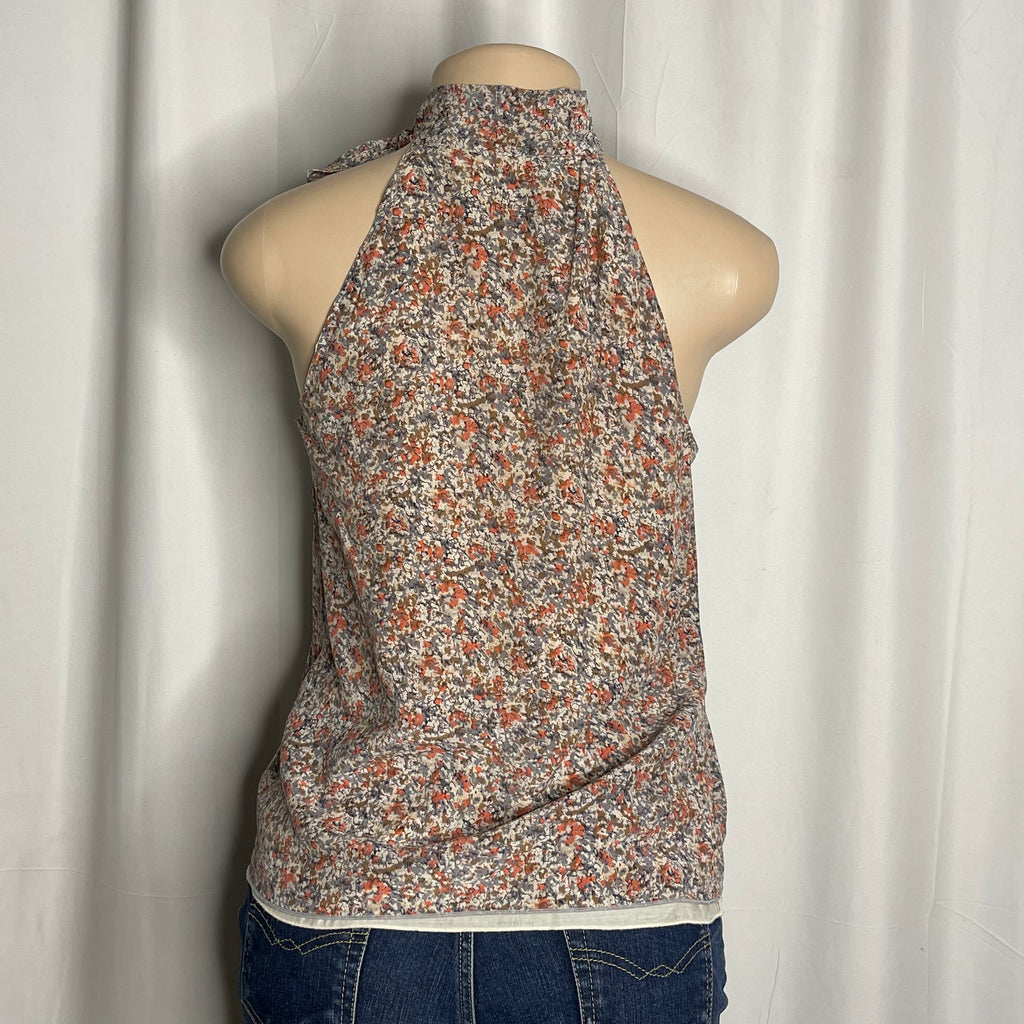 Vintage High Meck Floral Blouse