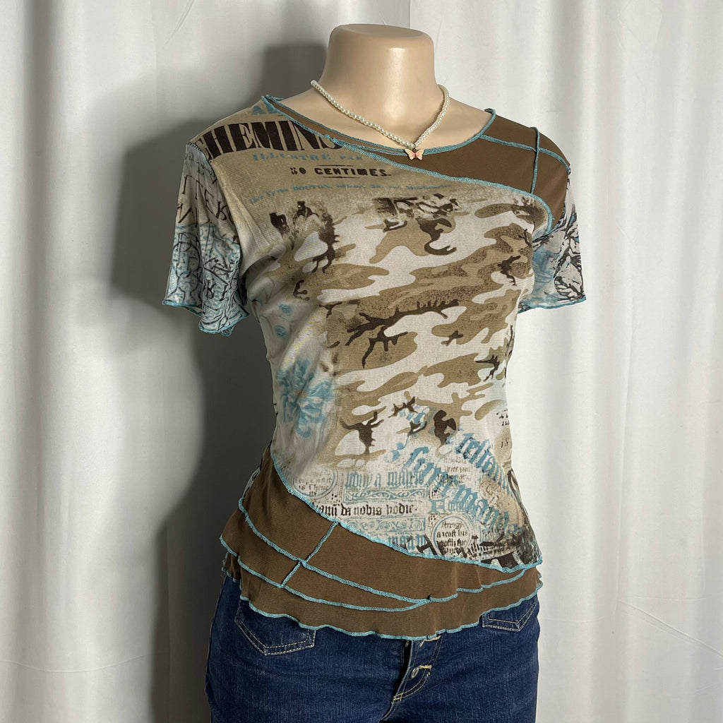 Vintage Style-Y2k Fairy Grunge Camouflage Print Pattern