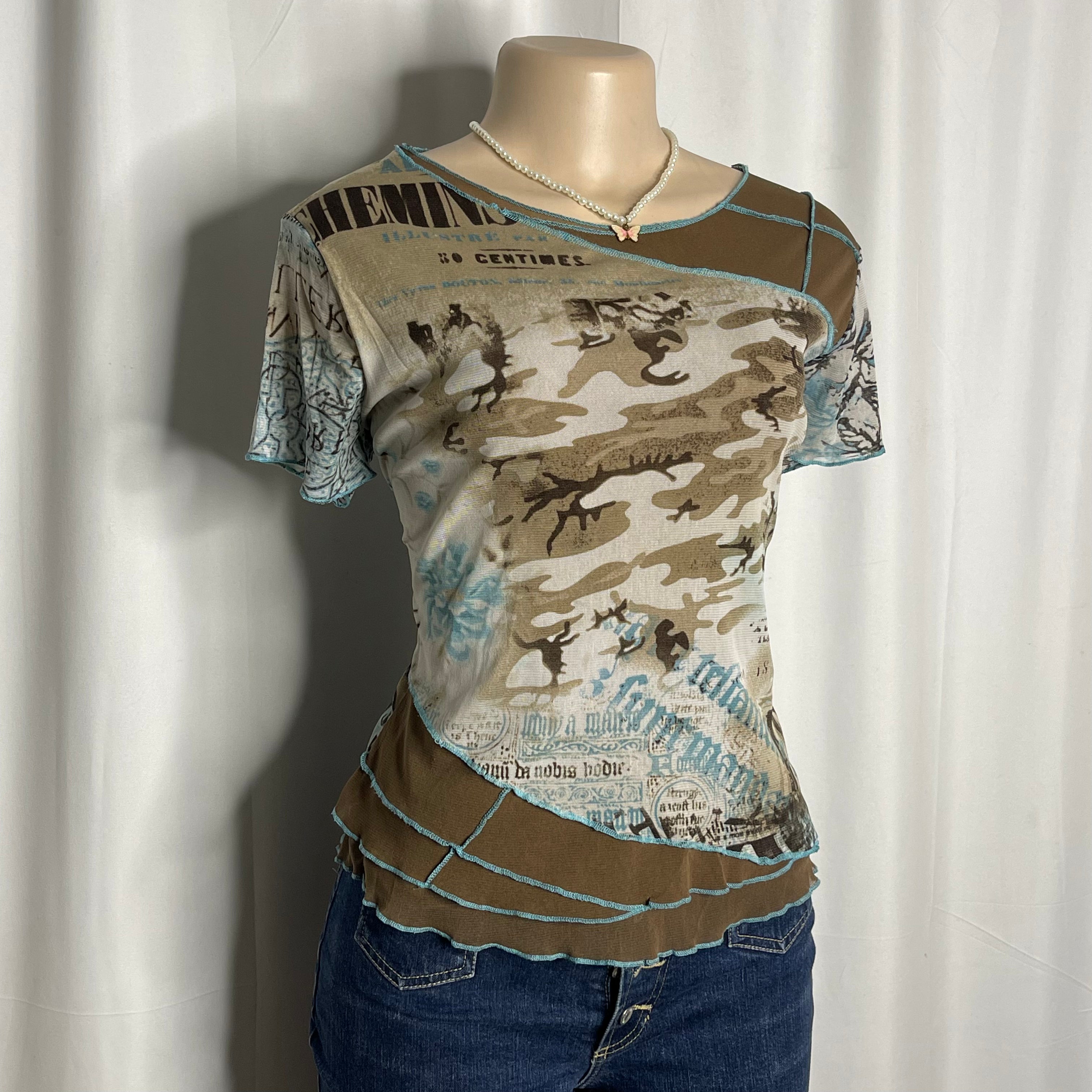 Vintage Style-Y2k Fairy Grunge Camouflage Print Pattern