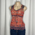 Sheer Floral Mesh Top Front Tie