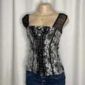Grunge Style Floral Corset Top
