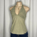 Front Embroidered Halter Neck Top