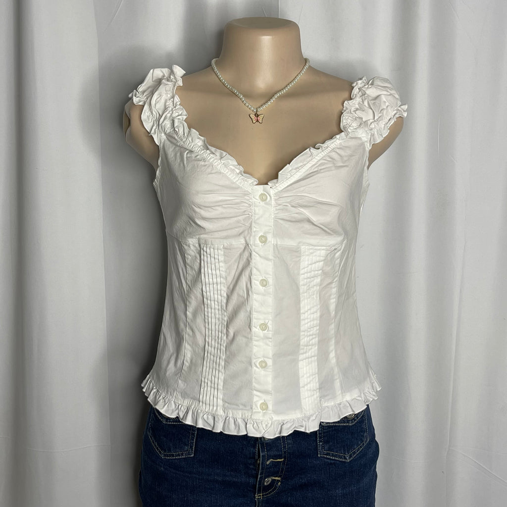 Sleeveless Button Up Blouse