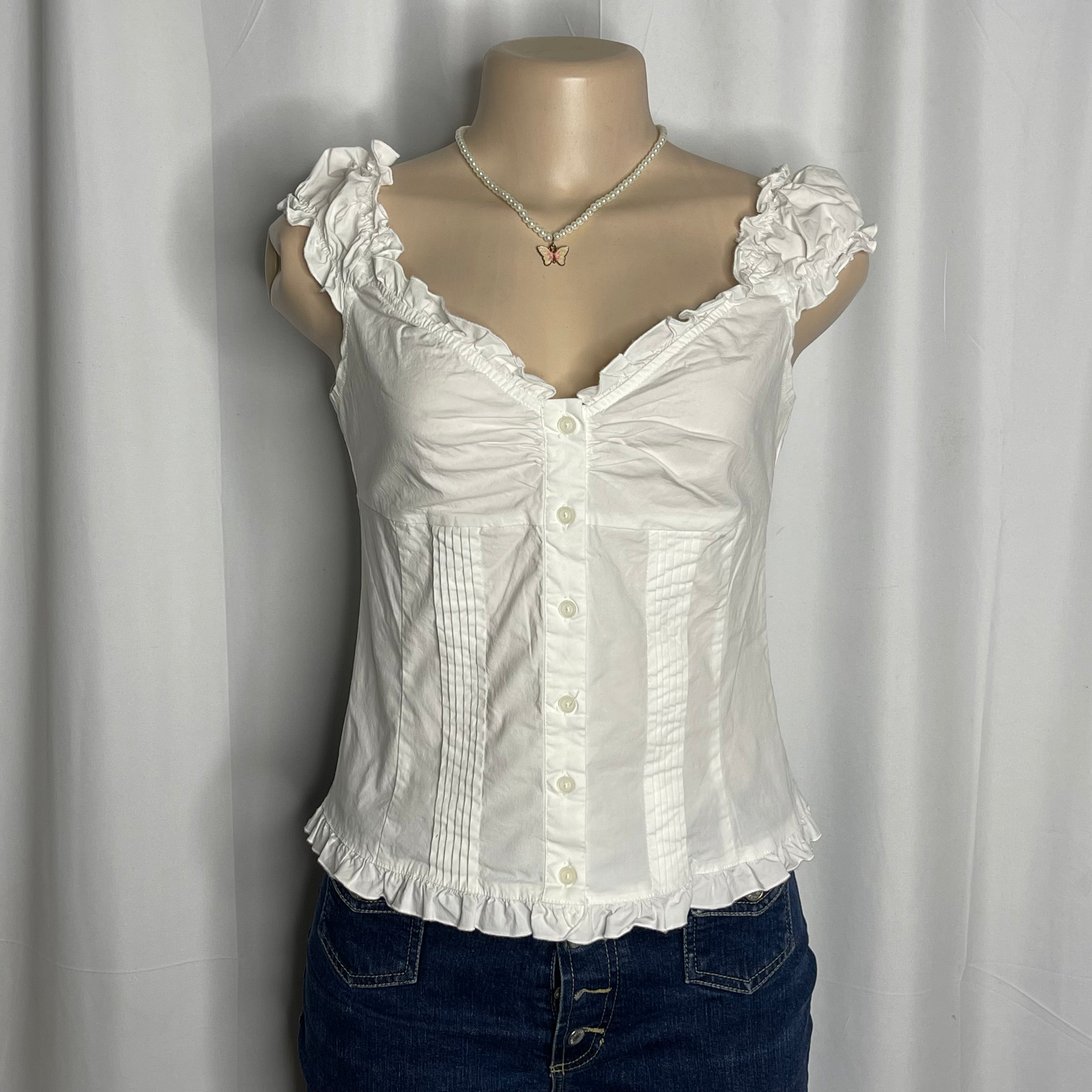Sleeveless Button Up Blouse