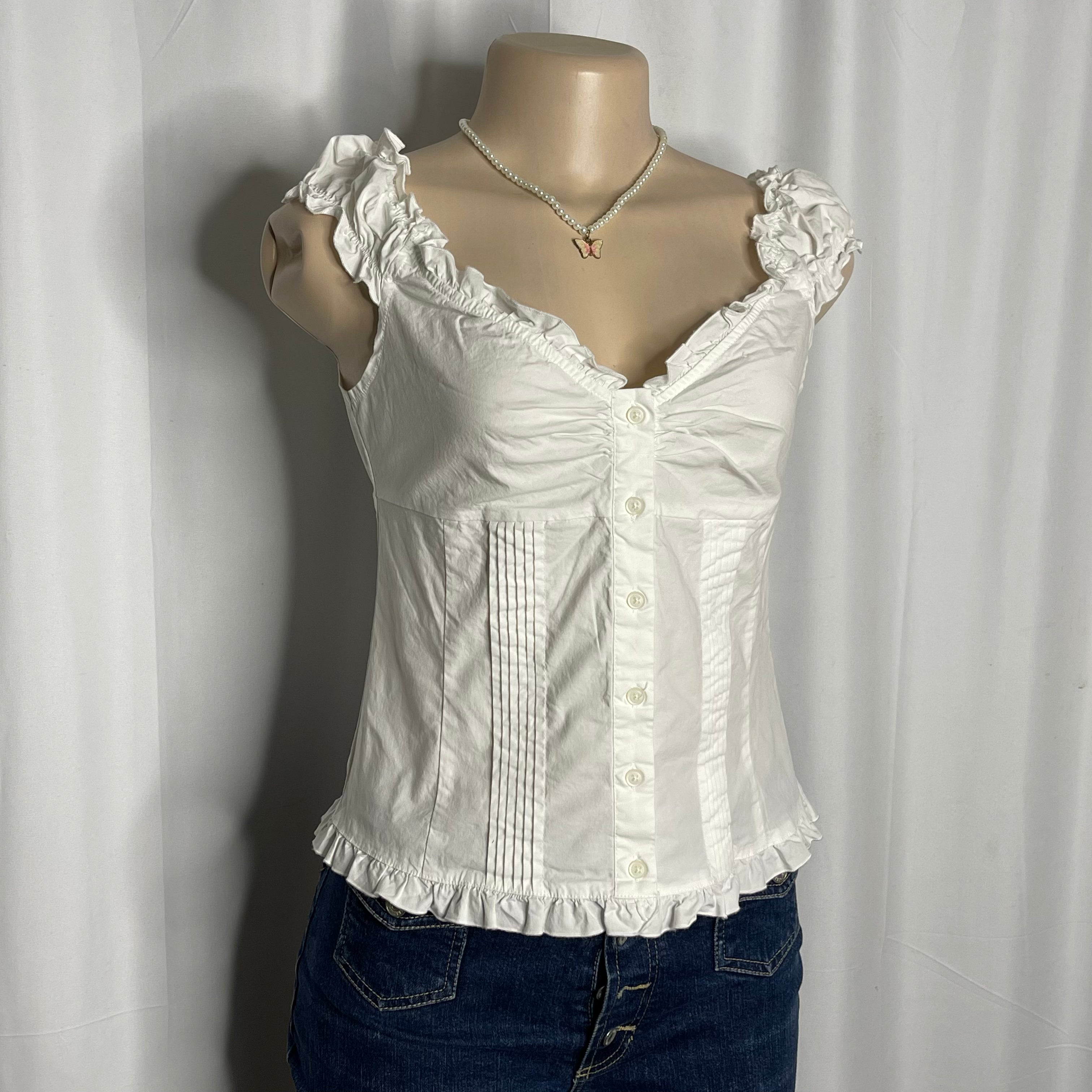 Sleeveless Button Up Blouse