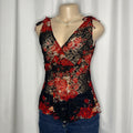 Sheer Floral Print Lace Top