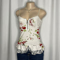 Floral Print  Front Zip Cami Top