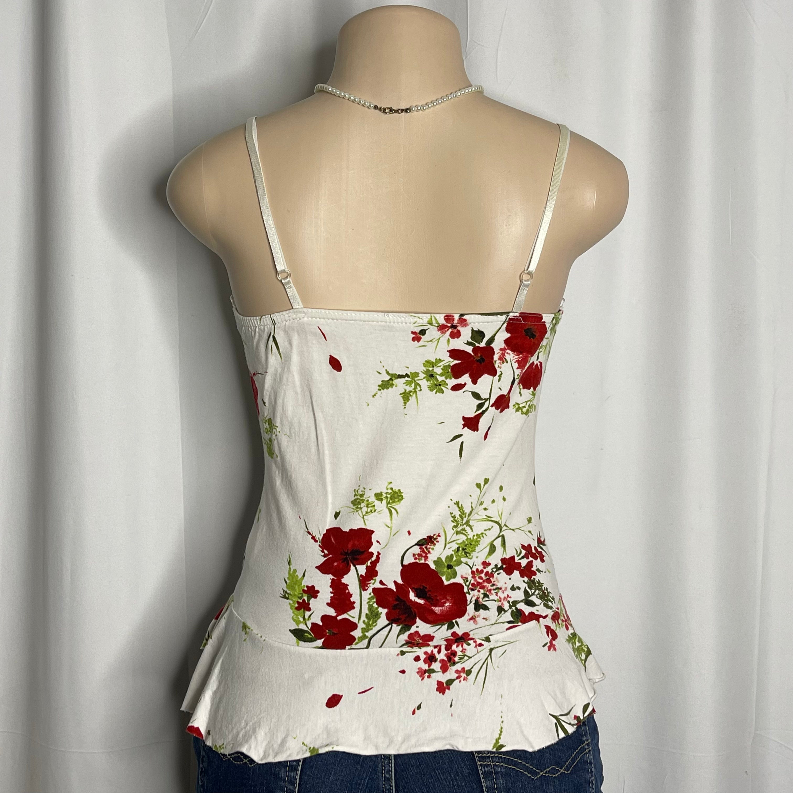 Floral Print  Front Zip Cami Top