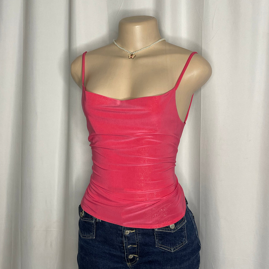 Hot Pink Backless Cami Top