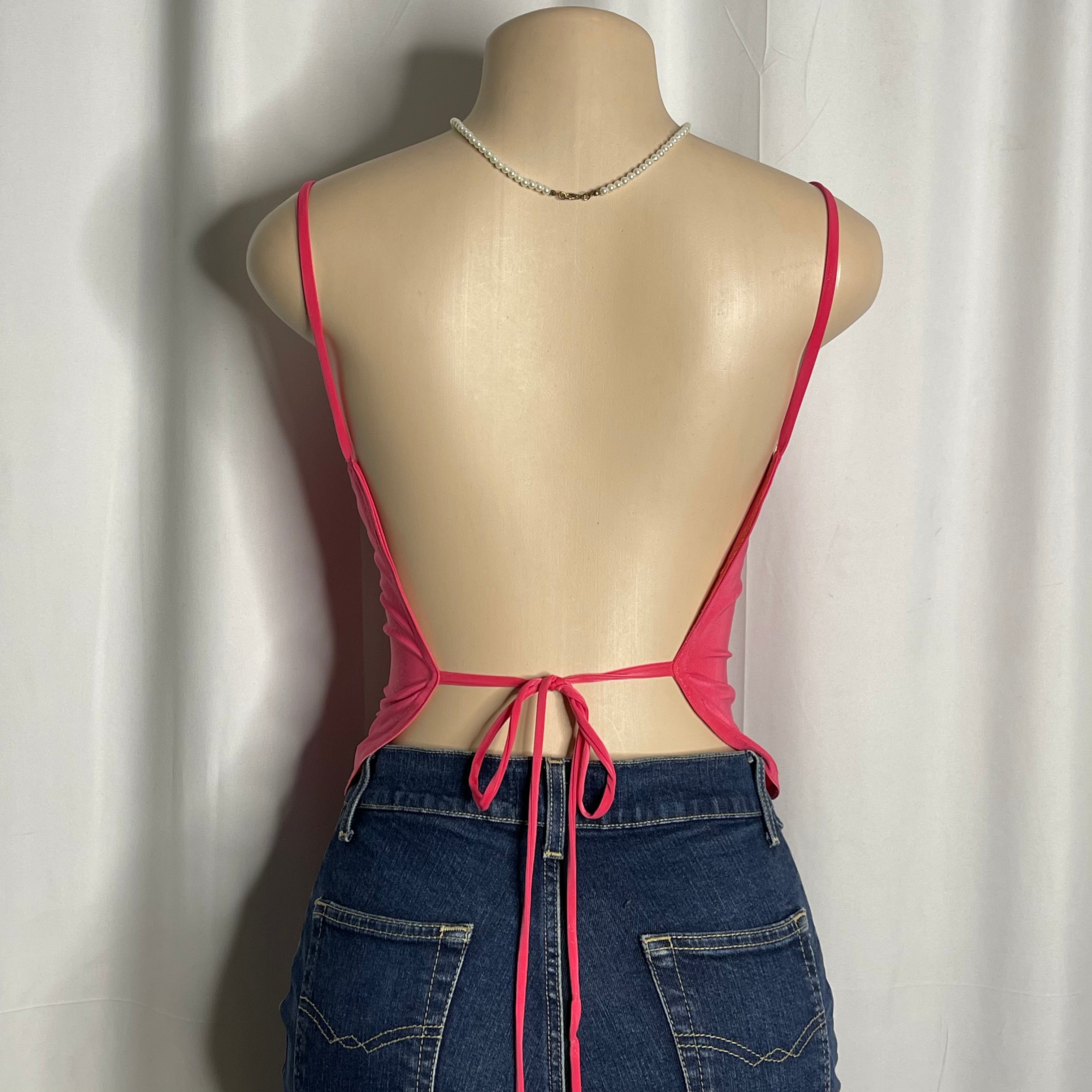 Hot Pink Backless Cami Top