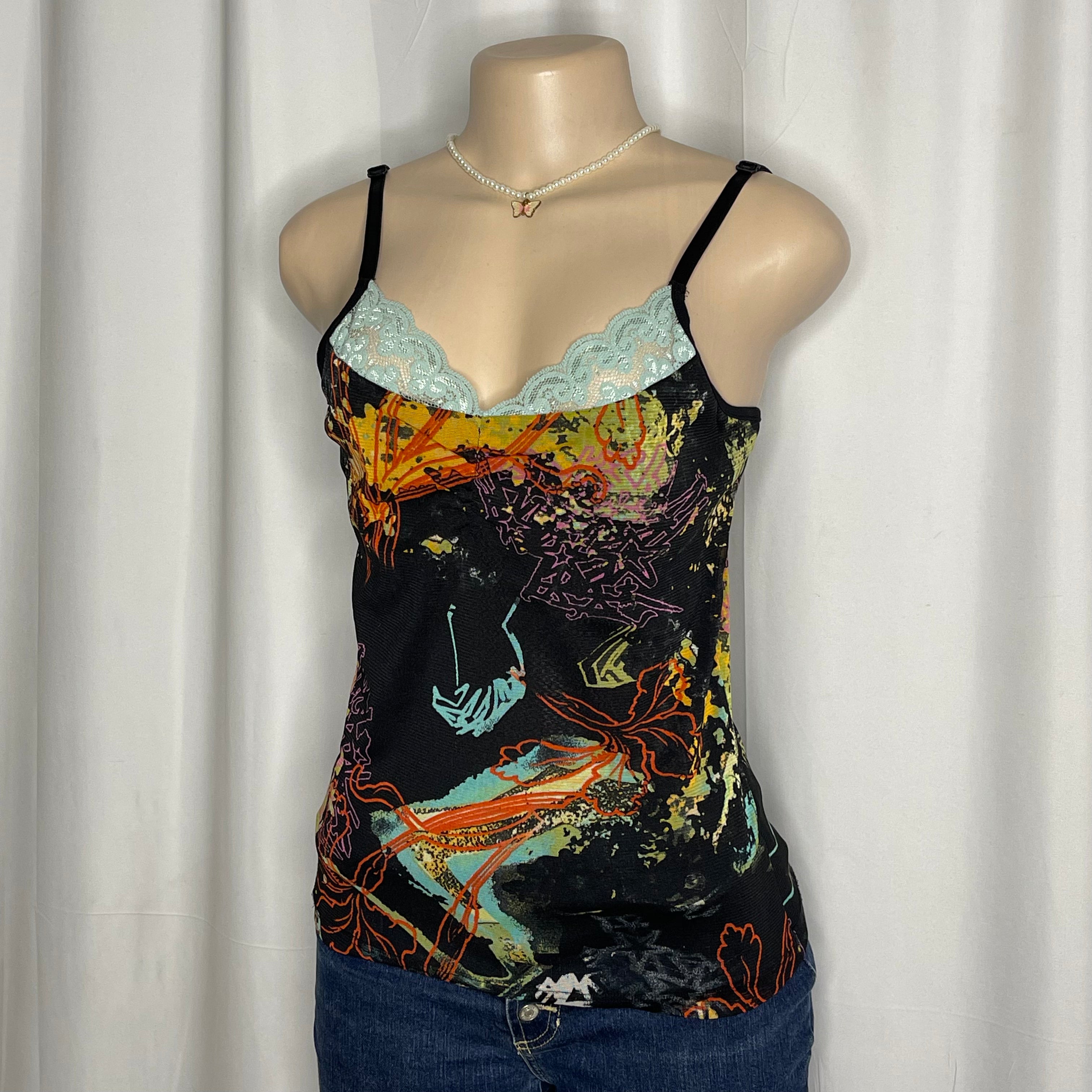 Abstract Multi Colour Print Cami Top