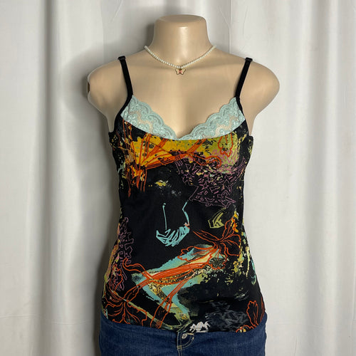 Abstract Multi Colour Print Cami Top