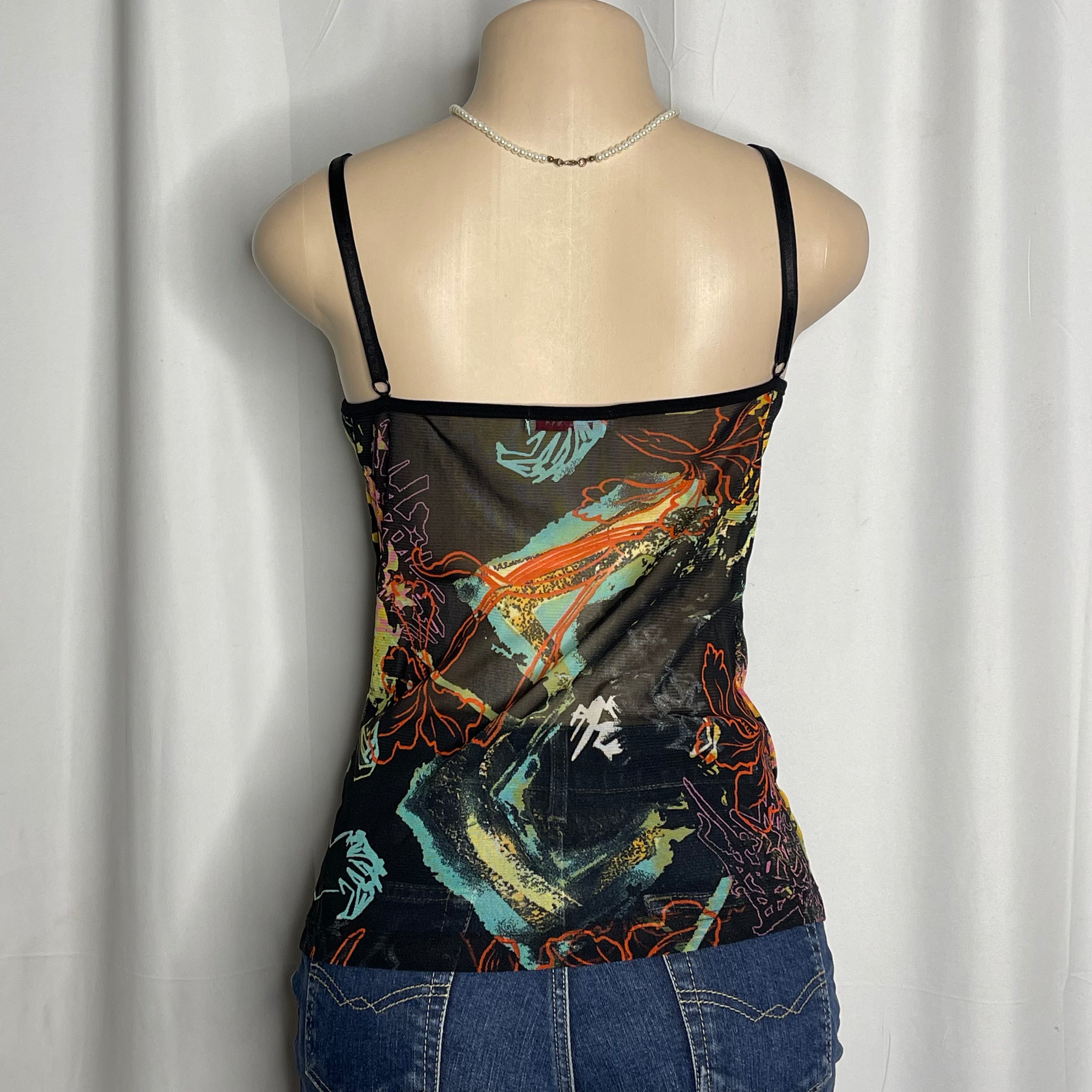 Abstract Multi Colour Print Cami Top