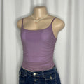 Sides Scrunched Purple Cami Top