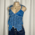 Blue Floral Lace Cami Top