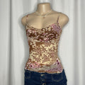 Floral Print Cami Mesh Top