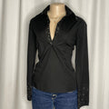 Studded Neckline Lon g Sleeves Shirt