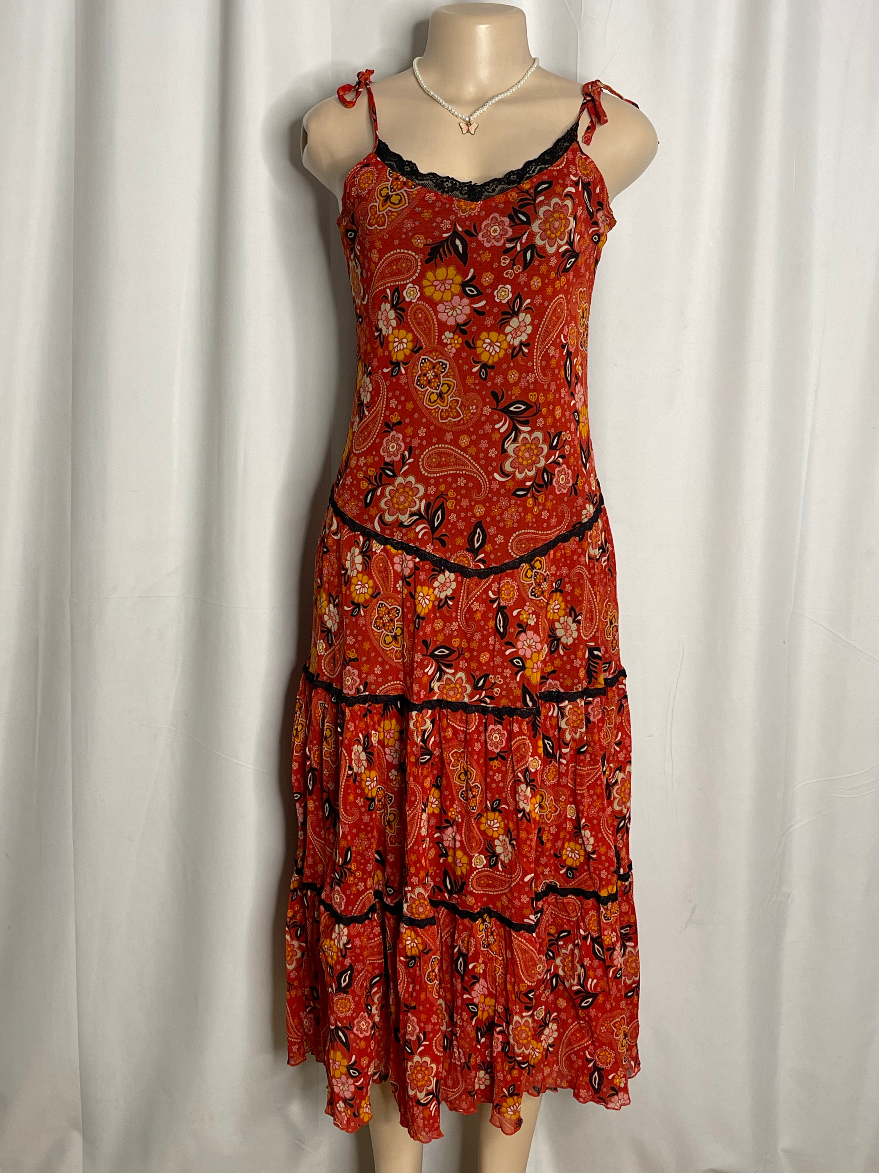 Red Floral Maxi Dress