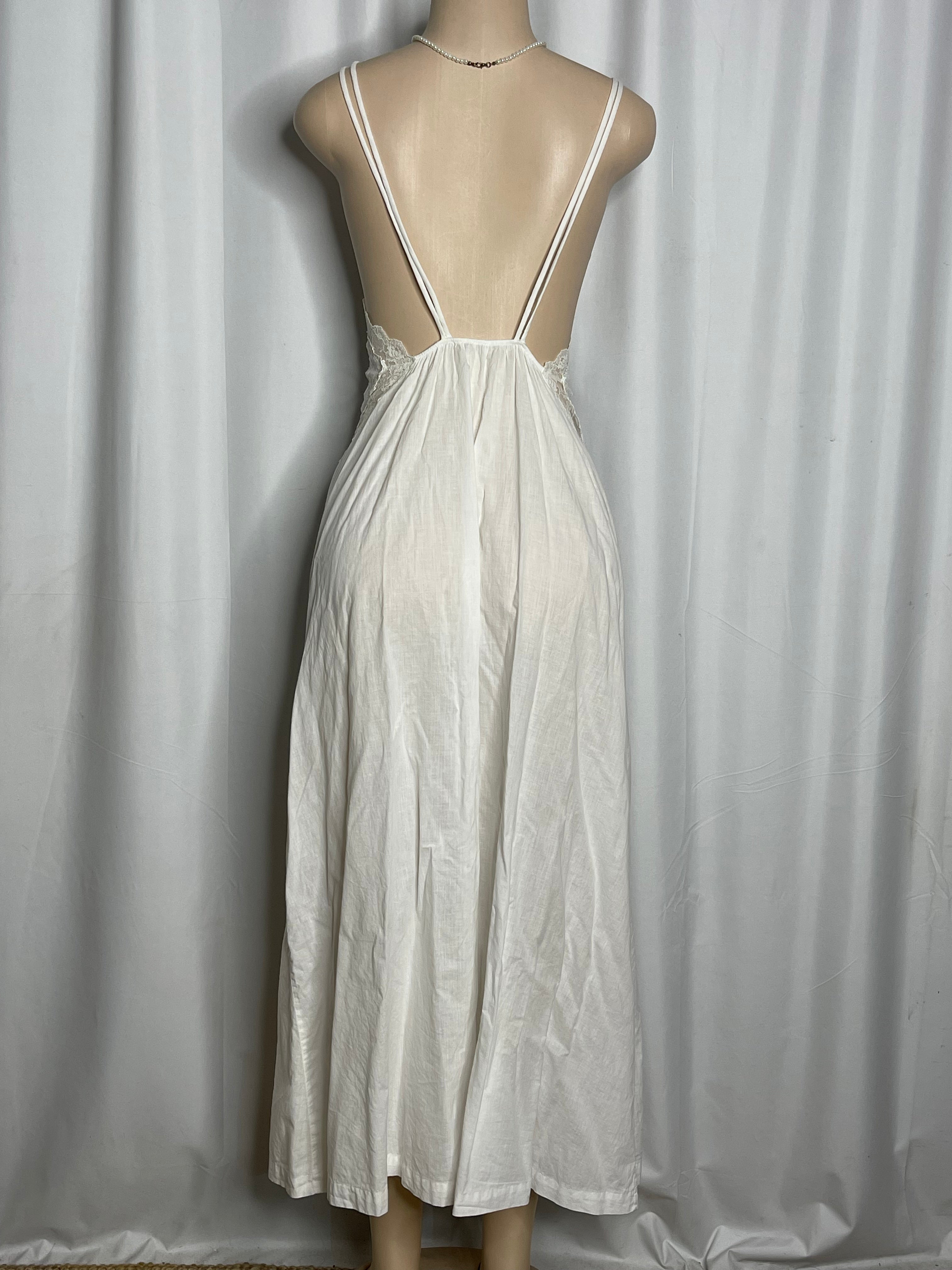 Long White Lace Intimates Gown Slip