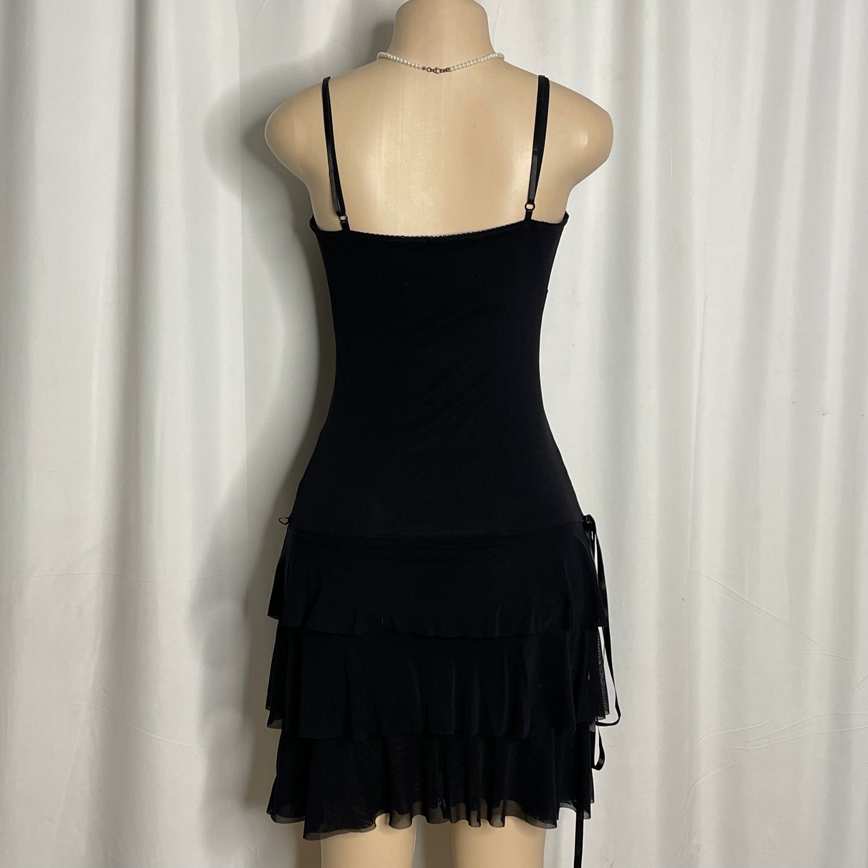 Black Tiered Mesh Dress