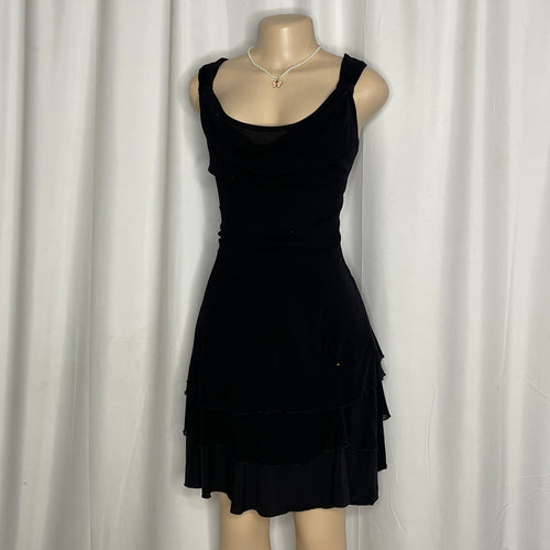 Back Mesh Ruffled Dress
