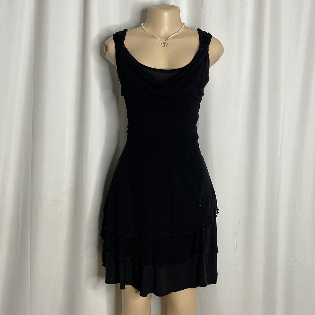 Back Mesh Ruffled Dress