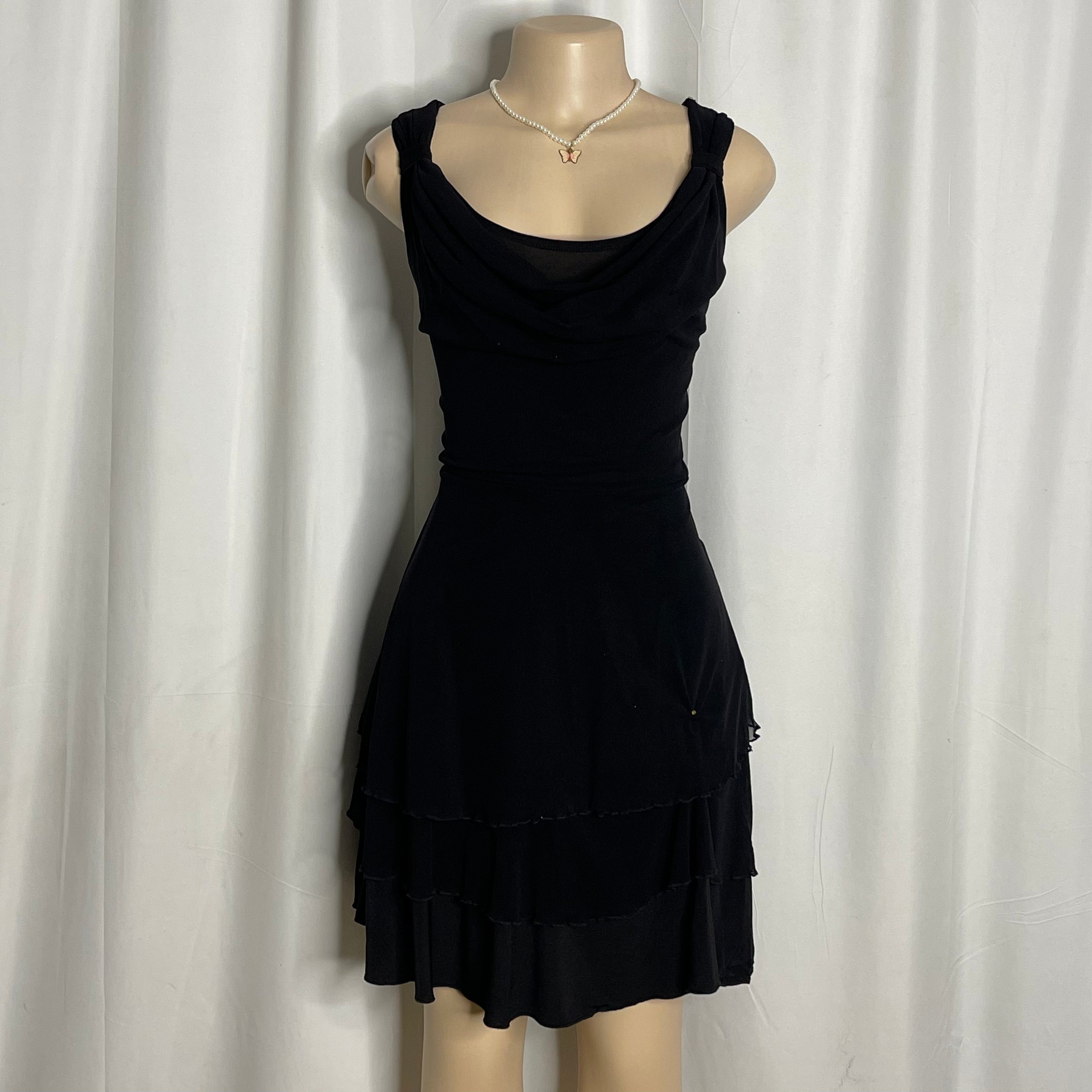 Back Mesh Ruffled Dress