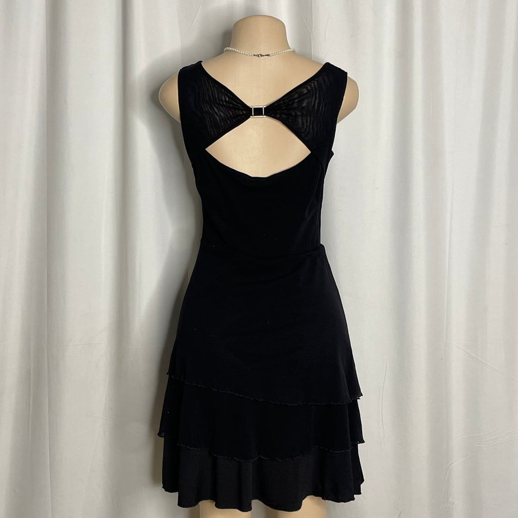 Back Mesh Ruffled Dress