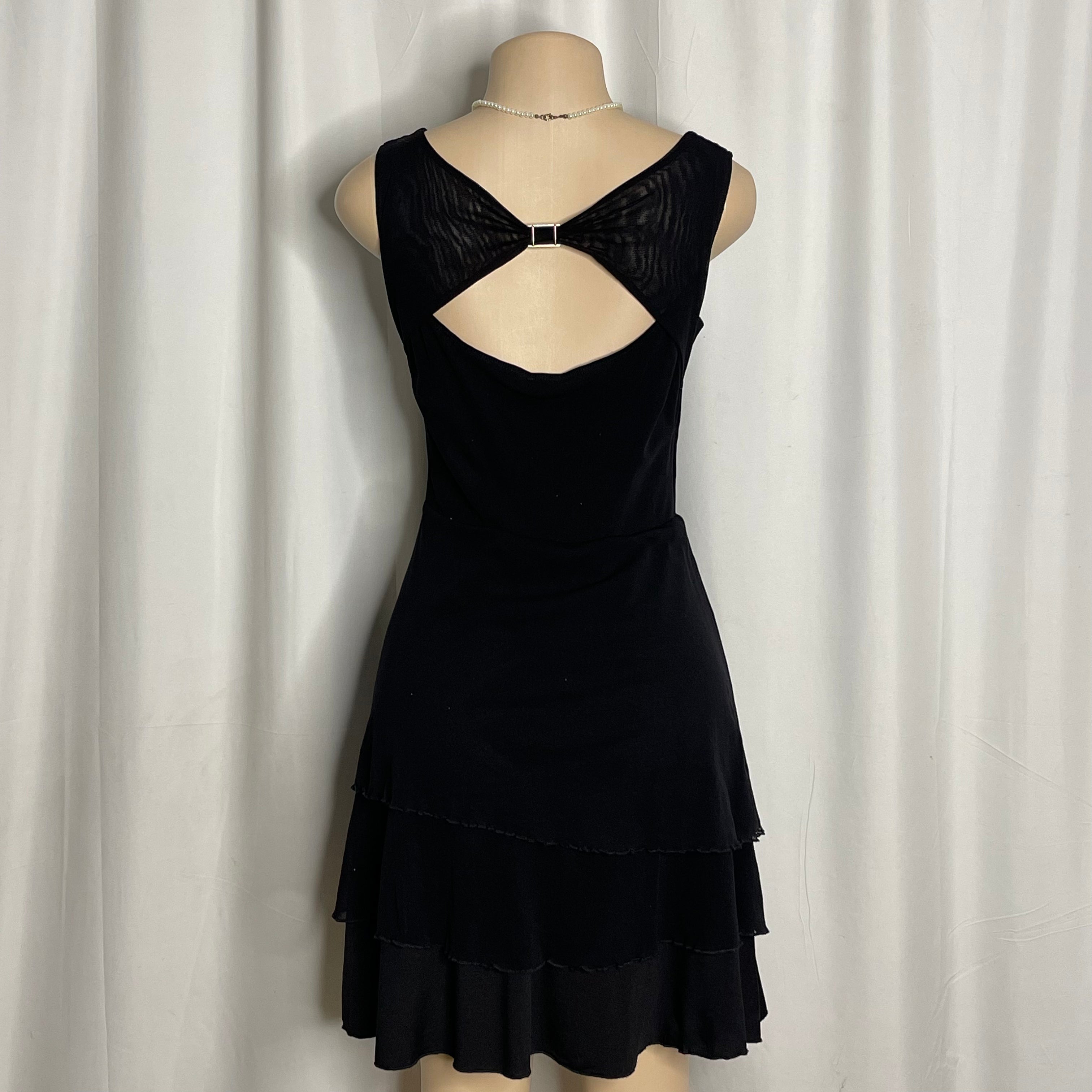 Back Mesh Ruffled Dress